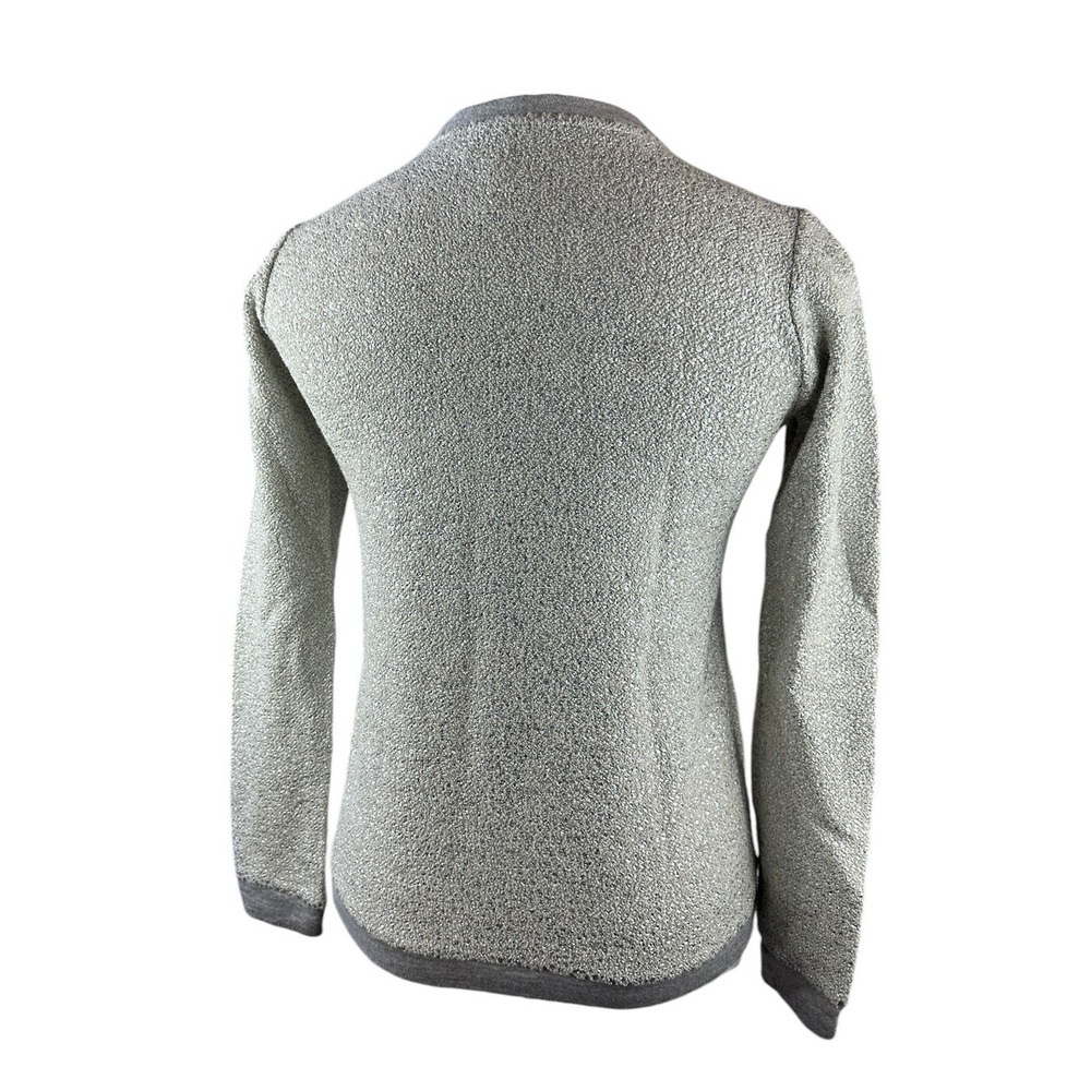 New Anthropologie x Dolan Left Coast Shine Sweater Silver Textured Pullover XS - Picture 11 of 16